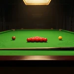Snooker-Tisch mit Queue und Kugeln bei einem Frame-Handicap-Szenario