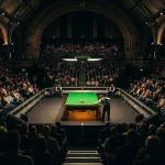 Snooker Masters Turniersaal im Alexandra Palace mit Zuschauern