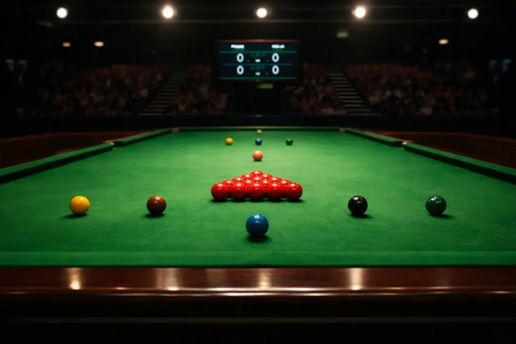 Snooker-Scoreboard mit Framezahl und Over/Under-Linie