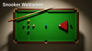 Snooker Wettarten im Überblick – Snookertisch mit Kugeln und Queue