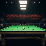 Snooker-Spieler im Crucible Theatre Sheffield bei der Weltmeisterschaft