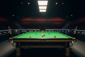Snooker-Spieler im Crucible Theatre Sheffield bei der Weltmeisterschaft